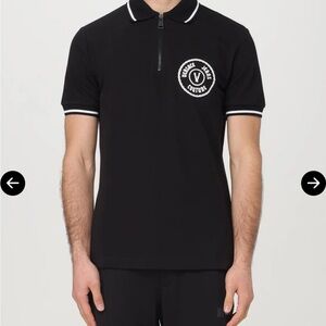 Versace Jeans Couture Black Polo Shirt
